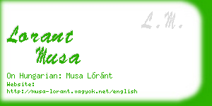 lorant musa business card